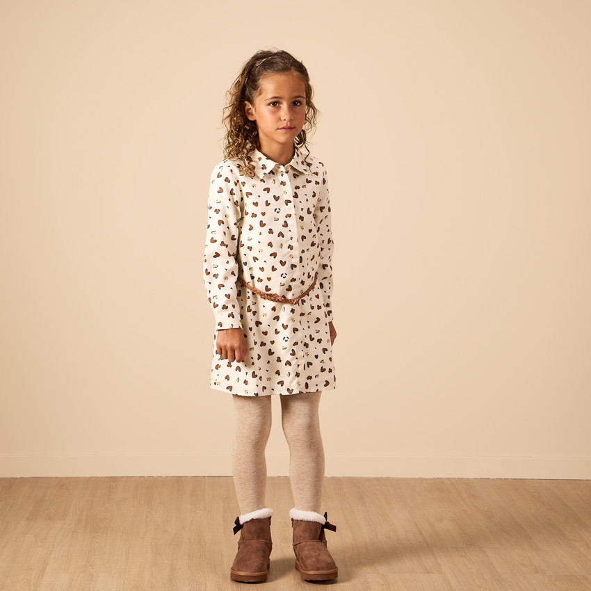 Rok met ceintuur en hartjesprint voor meisjes 