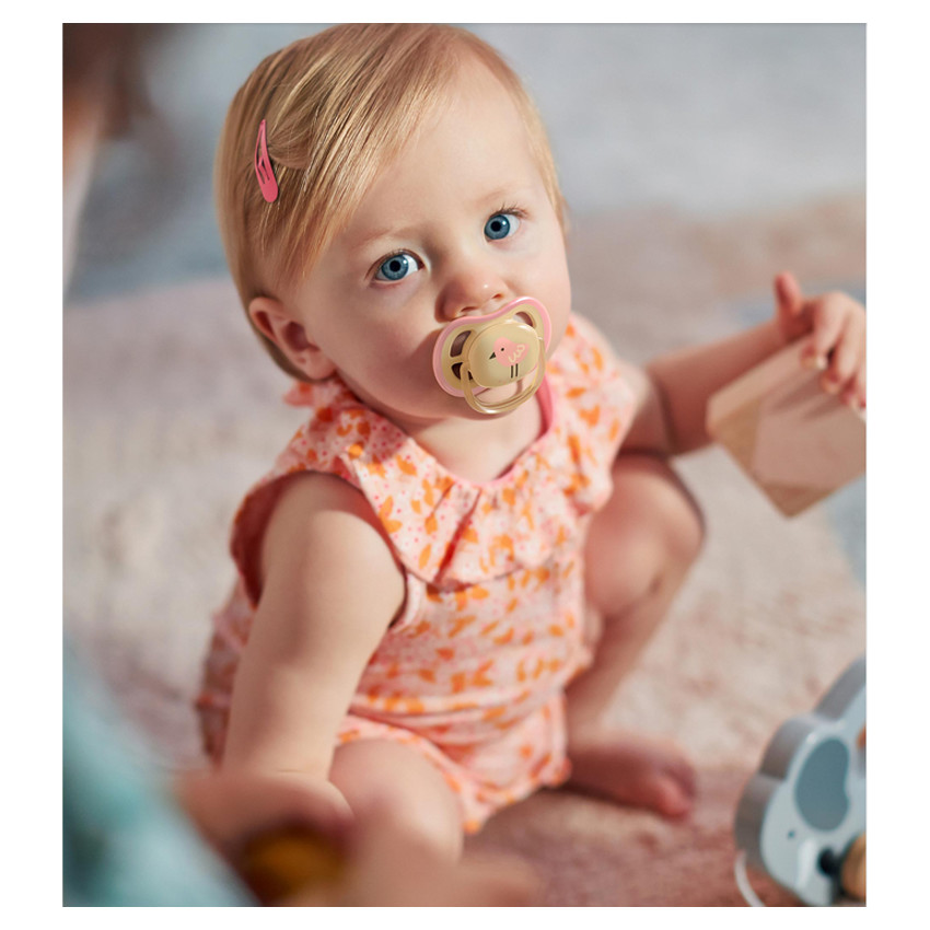 Sucette Silicone Ultra Air +0M -Cerise/Moineau- 2 PCS 