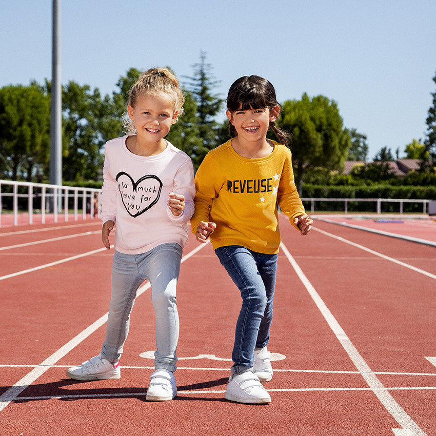 Jean skinny en denim effet délavé pour fille 