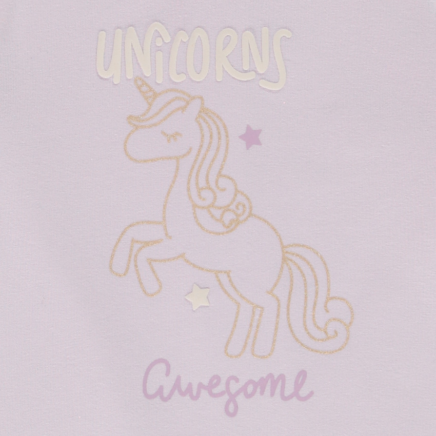 T-shirt manches longues en jersey print licorne pour bébé fille 
