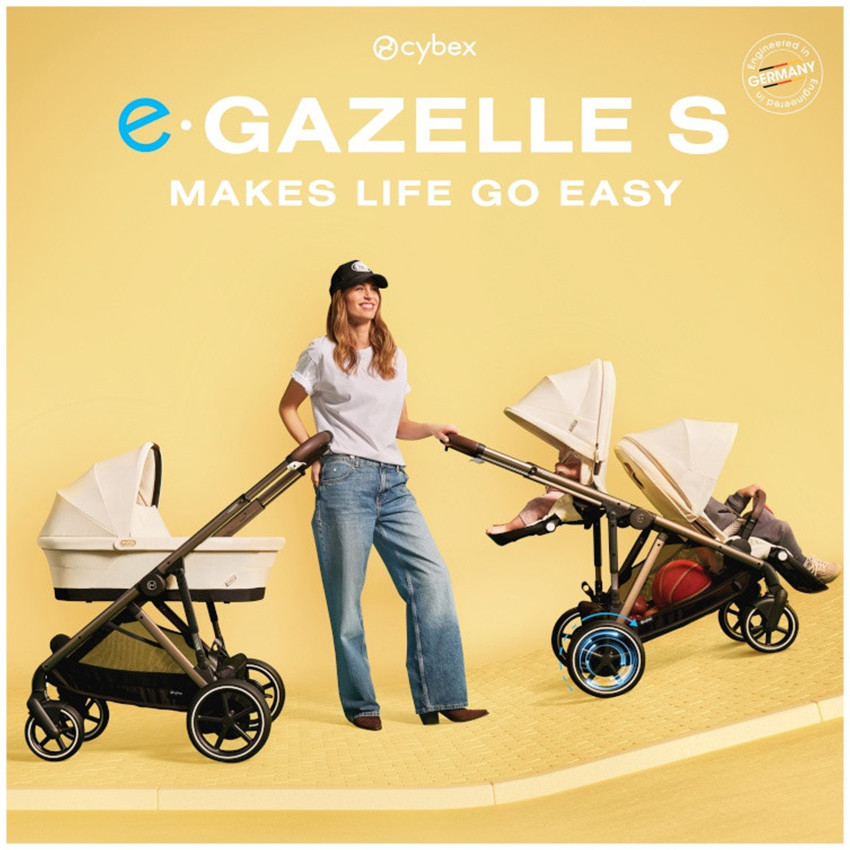 Poussette double avec panier Gazelle S silver/stone grey 