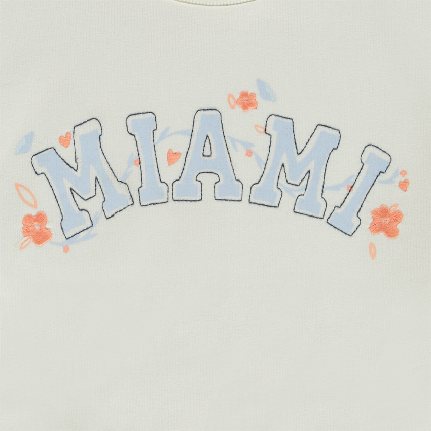 Sweatshirt crop top oversize print Miami voor meisjes 