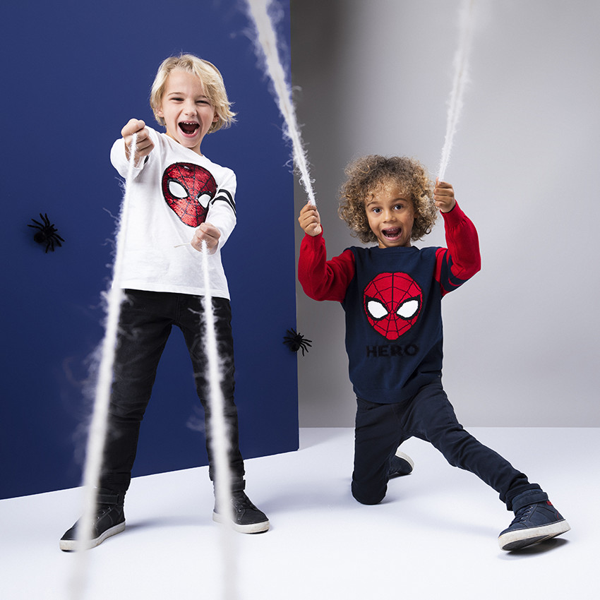 Pull en tricot motif Spider-Man en jacquard 