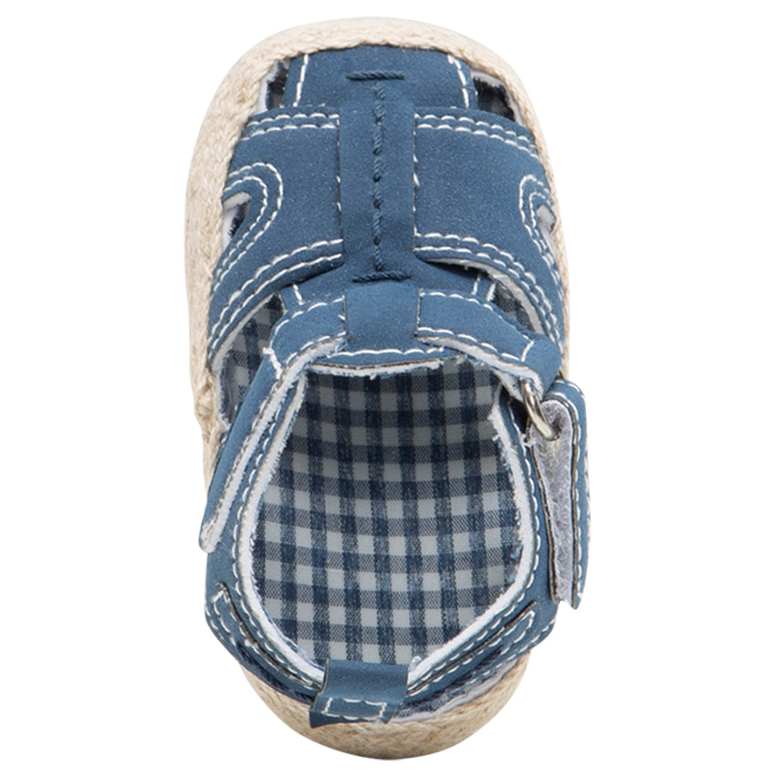 Sandales souples avec doublure vichy et semelle effet paille 