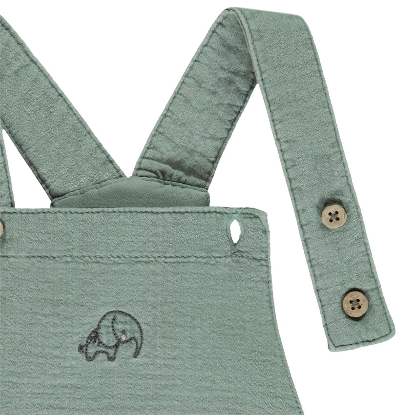 Set van 2 stuks met geborduurde salopette voor baby jongen 