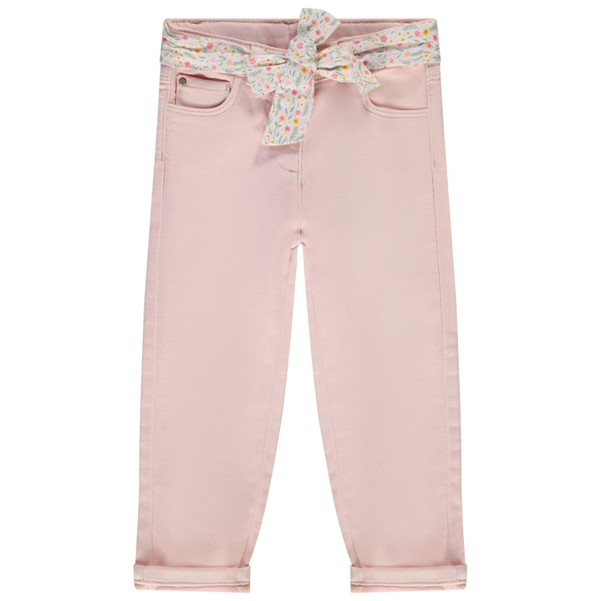 Jean droit en denim avec ceinture foulard pour bébé fille 