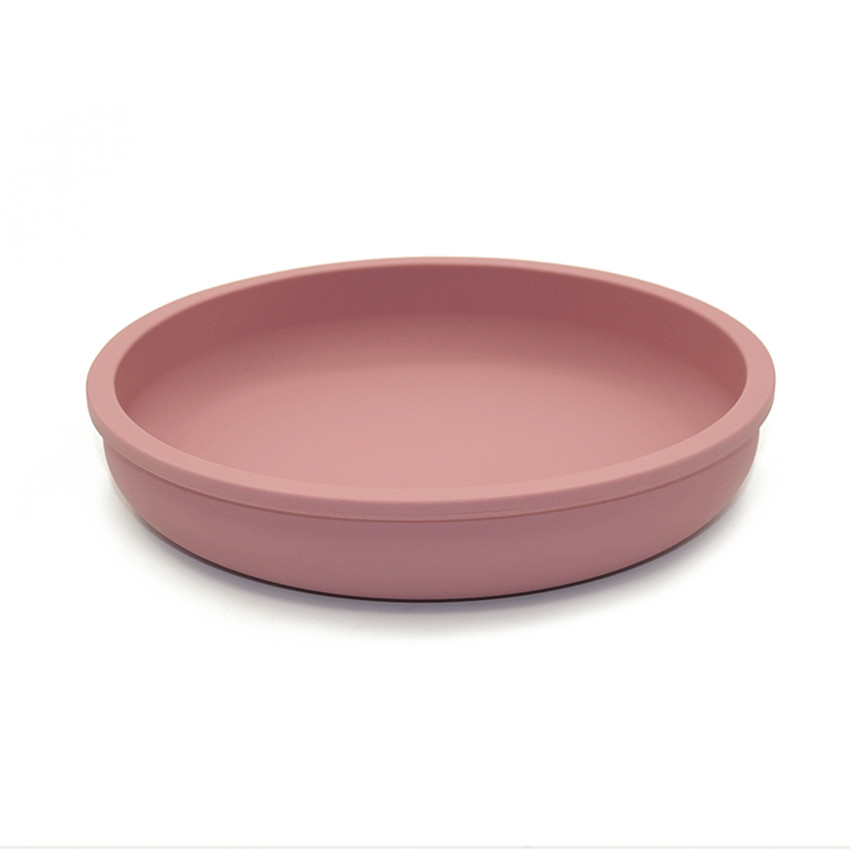 Assiette ronde en silicone - Dusty rose 