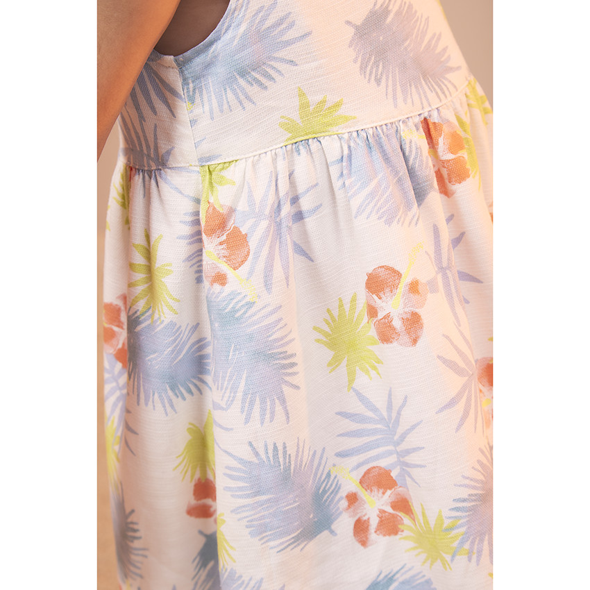 Korte mouwen jurk met fantasieprint voor meisjes 