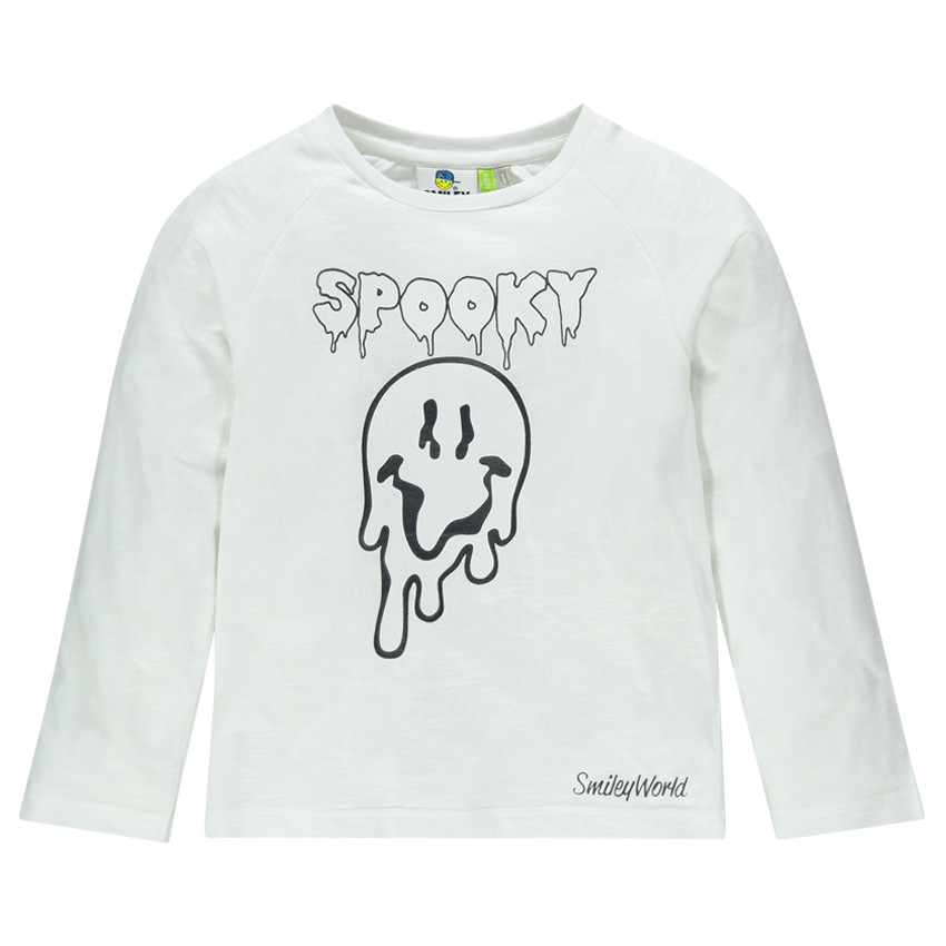 Tee-shirt manches longues Halloween avec Smiley fantôme  