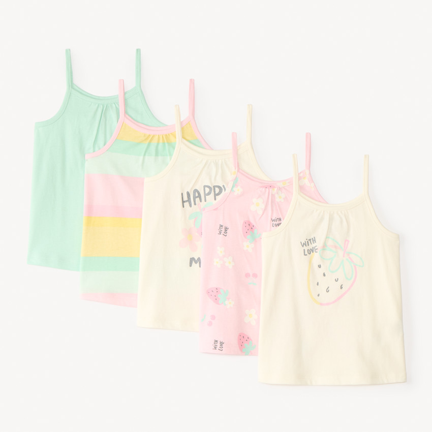 Lot de 5 débardeurs fantaisie pour bébé fille 
