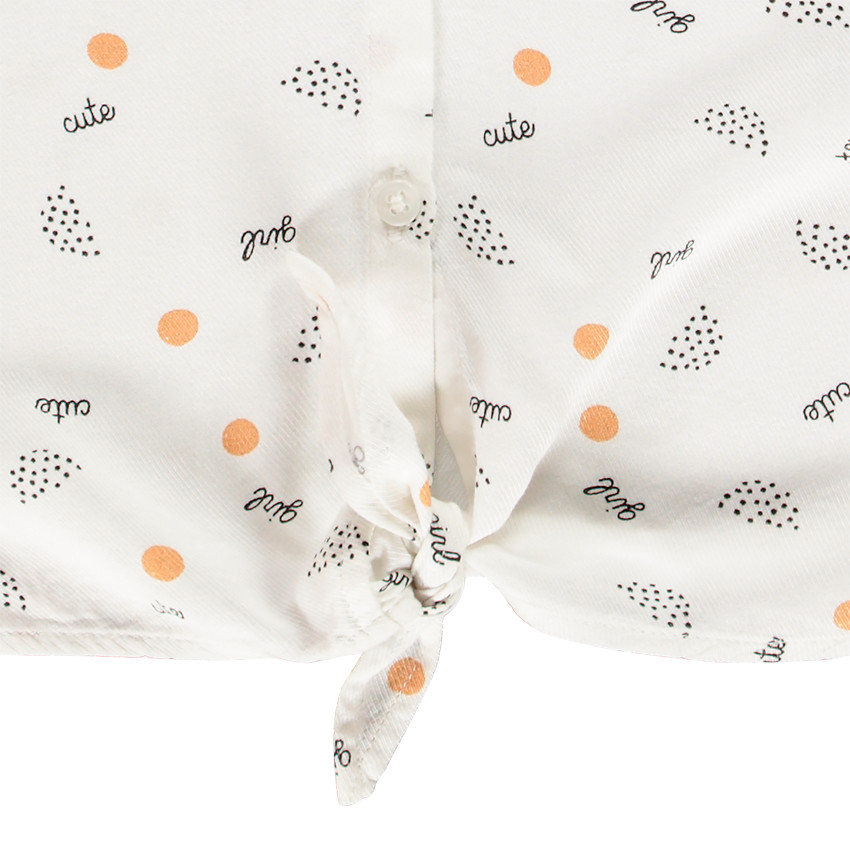 Chemise manches longues imprimée à nouer pour enfant fille 