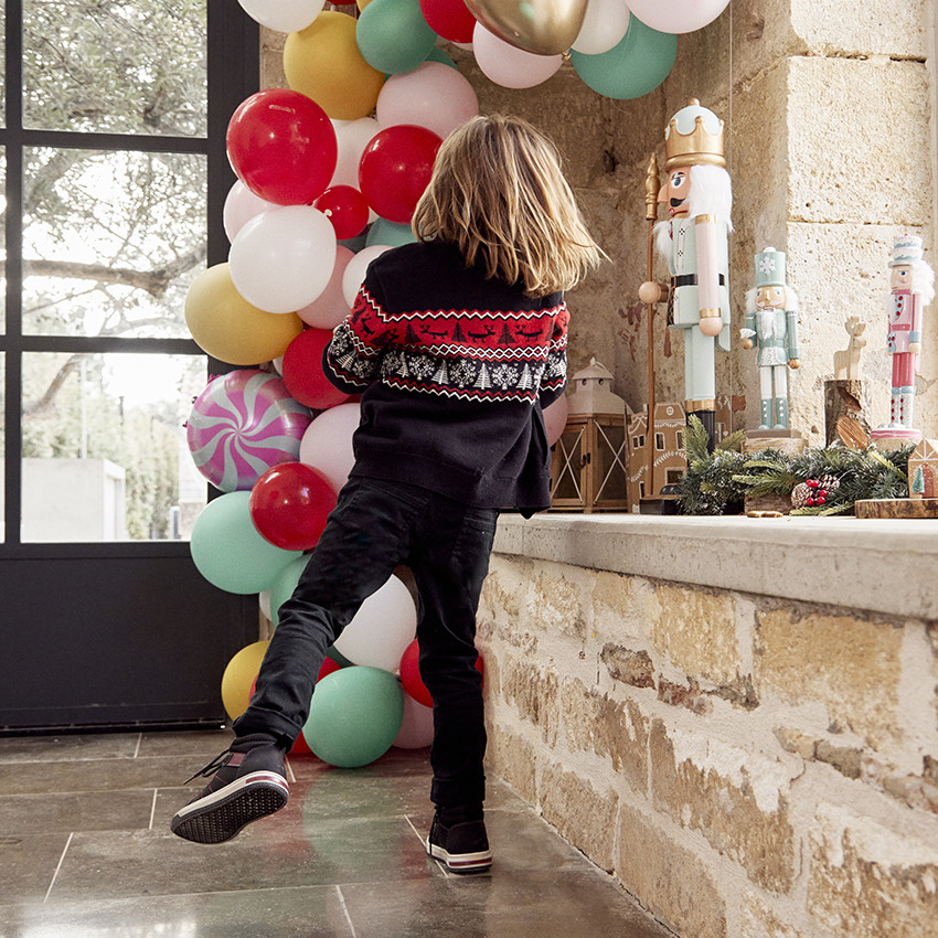 Gilet en tricot jacquard motif Noël pour garçon 