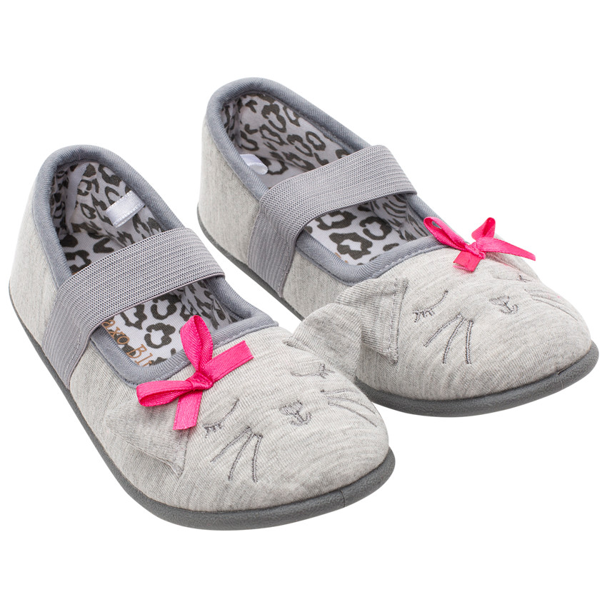 Pantoffels babies in jersey met borduursels 