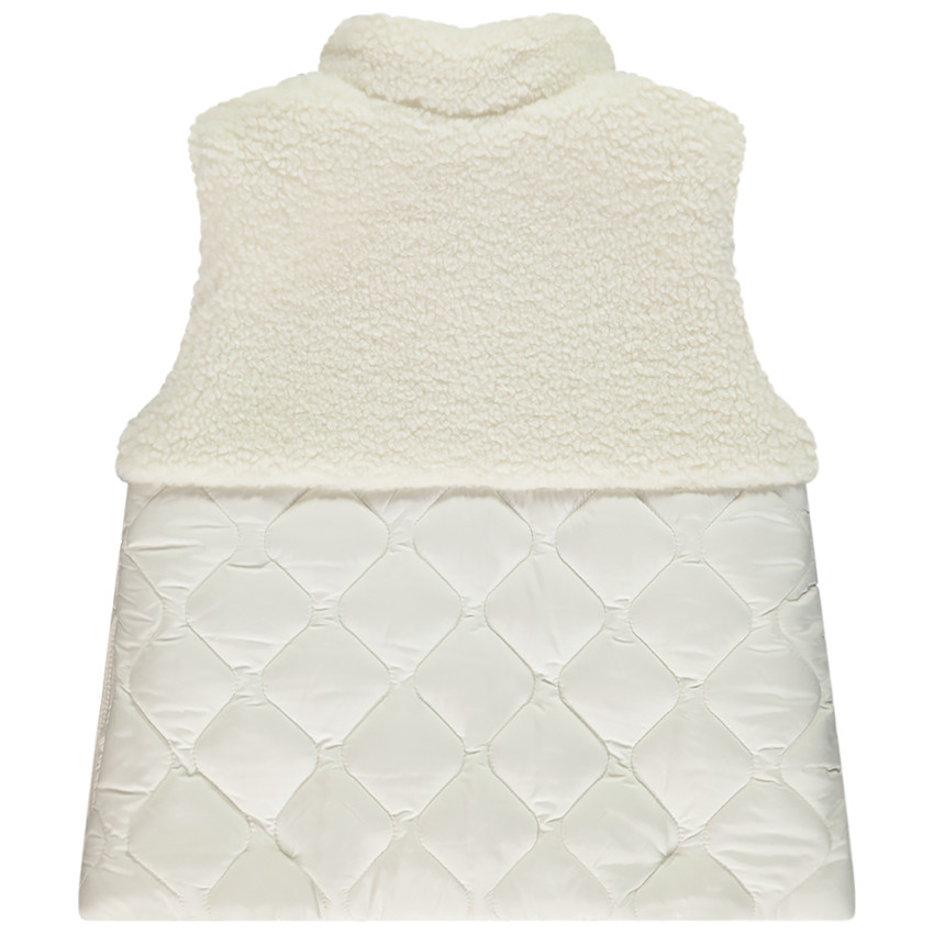 Doudoune sans manches bi-matière sherpa/padding pour fille 