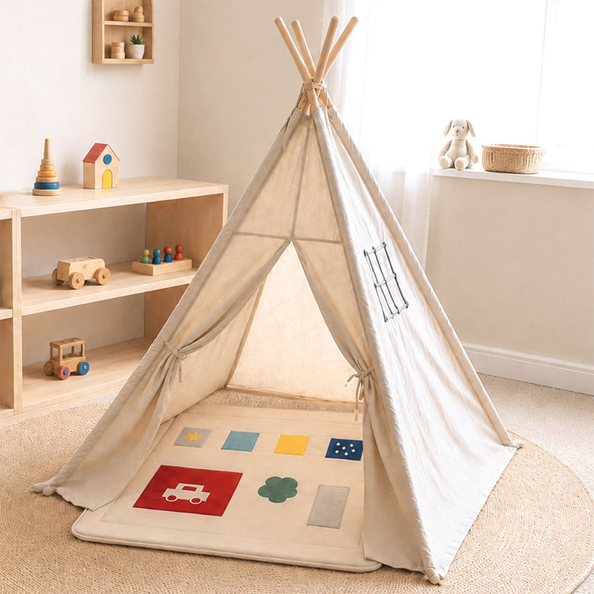 Tapis de Parc & Jeu Housse 75x95cm Pure Coton Ivoire 
