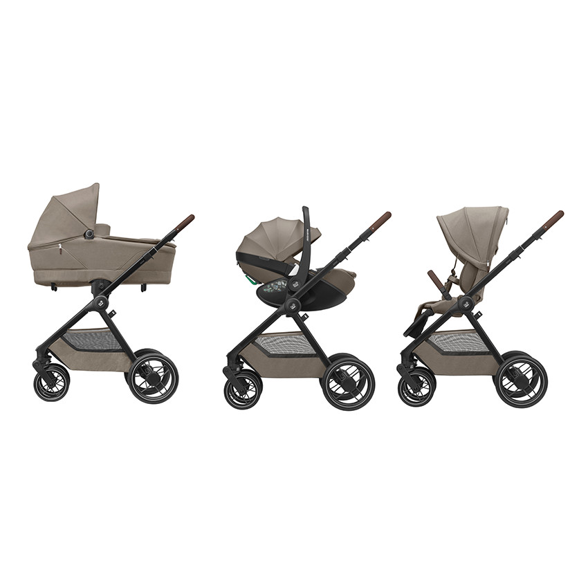 Poussette Oxford Twillic Truffle Cuir Brun et châssis foncé  