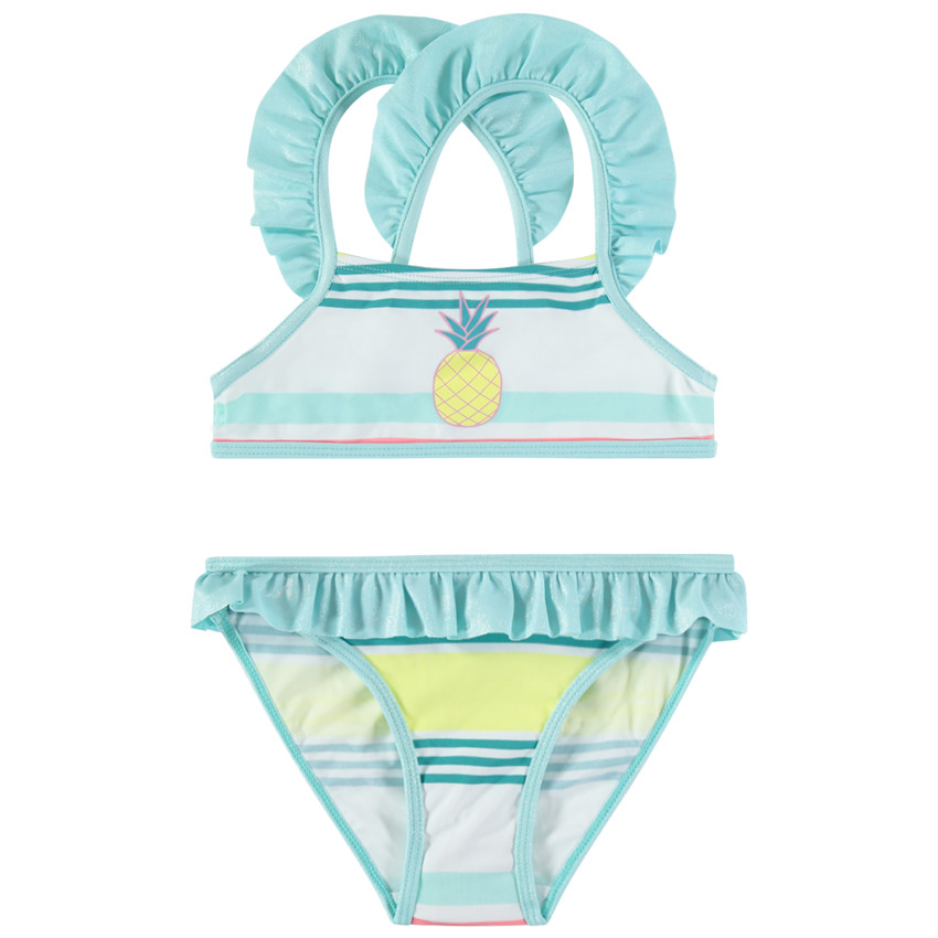Maillot de bain volanté 2 pièces print ananas  