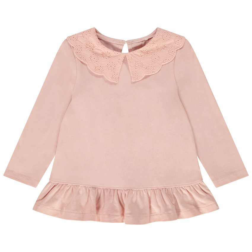 T-shirt manches longues avec broderie anglaise pour bébé fille 