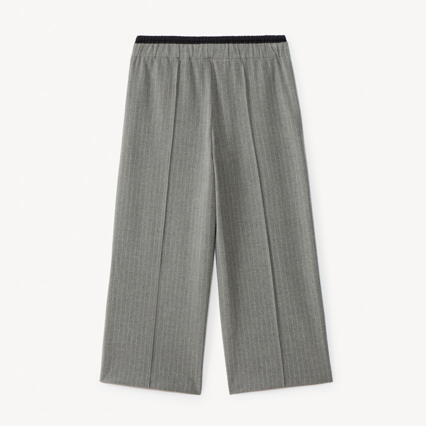 Pantalon large rayé effet double taille pour fille 