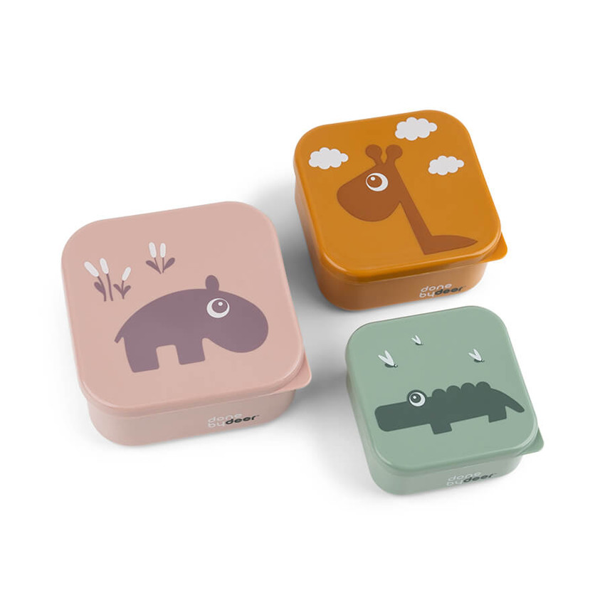 Snack-Lunchbox 3 stuks - Deer Friends Rose Mix 