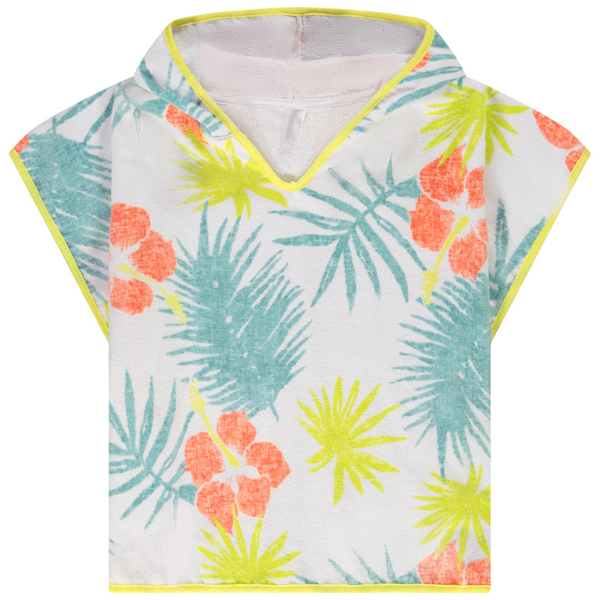 Cape de bain en éponge imprimé exotique pour enfant 