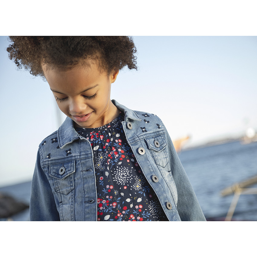 Jurk met korte mouwen en bloemenprint voor meisjes 