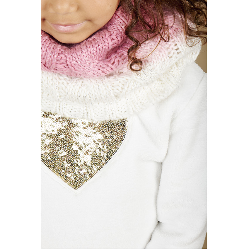 Ensemble bonnet + snood en tricot effet tie & dye pour fille 