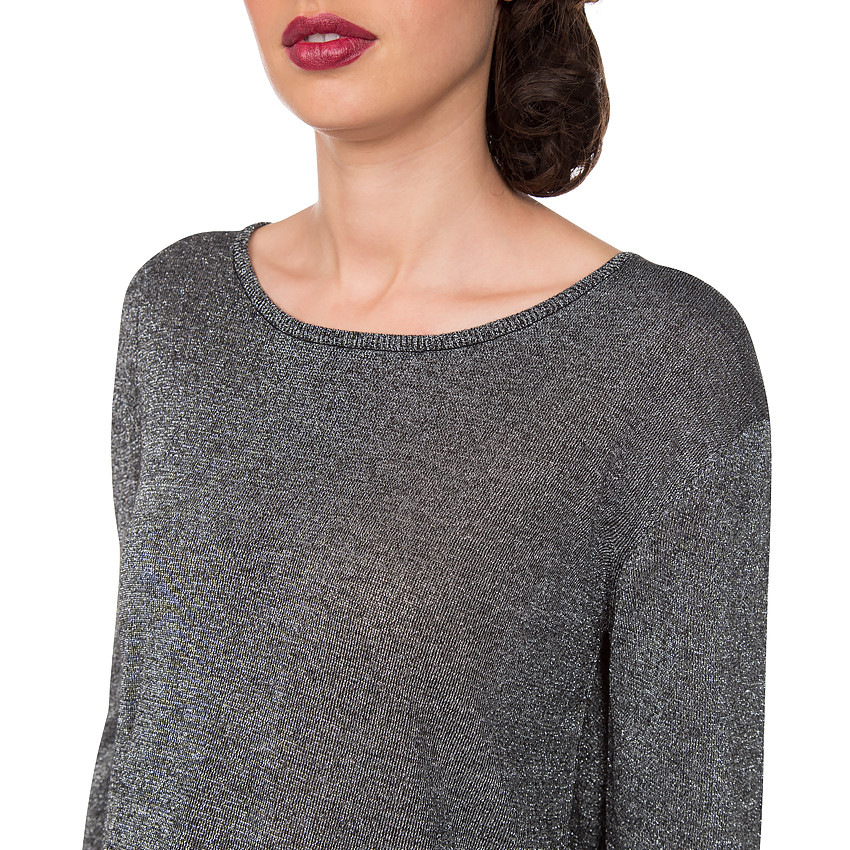 Pull de grossesse en lurex avec pans croisés au dos 