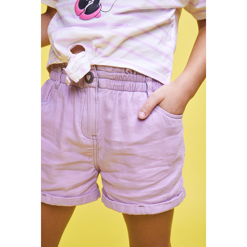 T-shirt manches courtes à rayures puff print Minnie Disney pour fille 