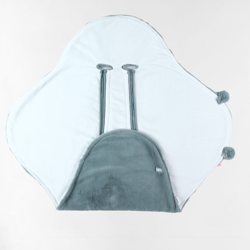 Couverture promenade Fausse Fourrure Bleu Canard MM25 