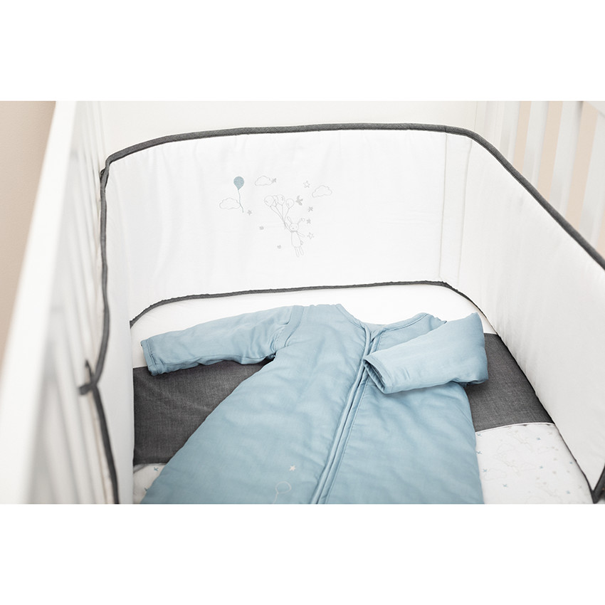 Blauwe slaapzak met afneembare mouwen en fantasieprint 