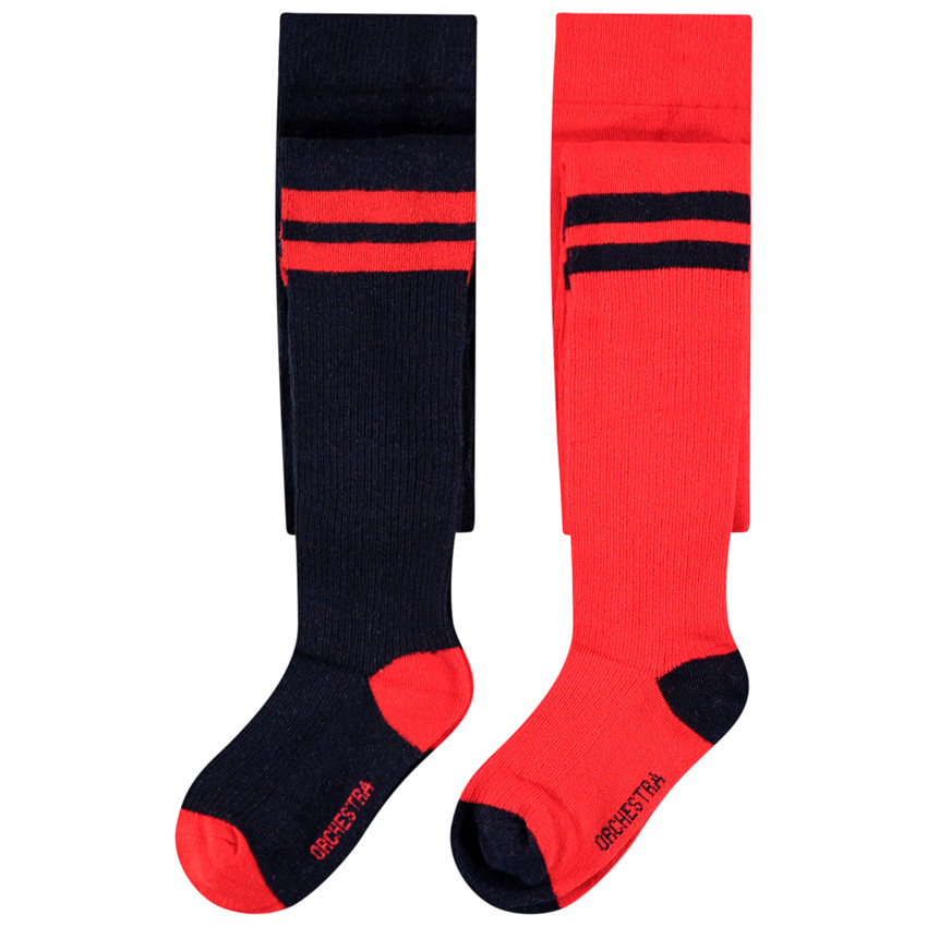 Set van 2 dikke leggings met contrasterende banden 