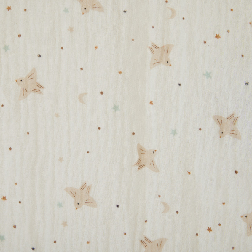 Slaapzak bedrukt in dubbele gaas TOG 2 Douce Hirondelle écru 