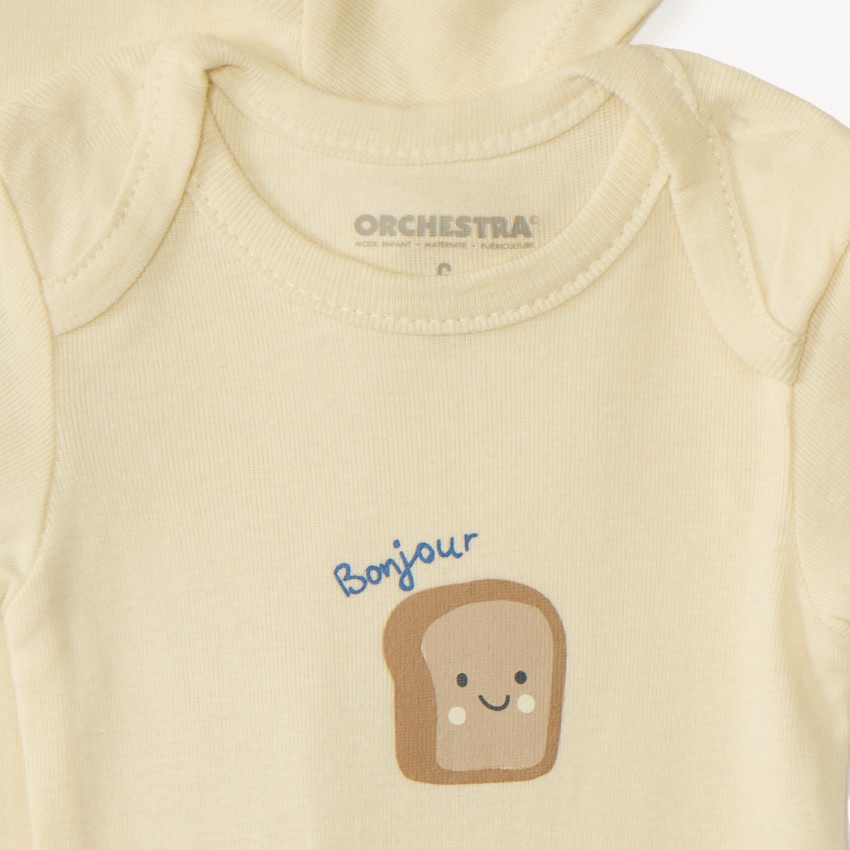 Set van 7 effen baby's rompers met fantasieprint 