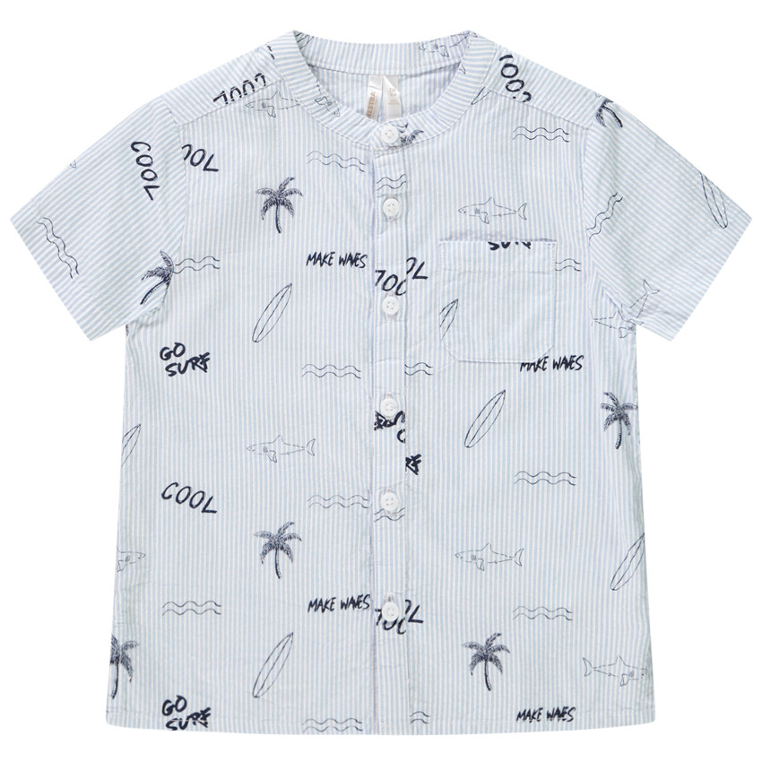 Chemise manches courtes rayée et imprimée pour garçon 