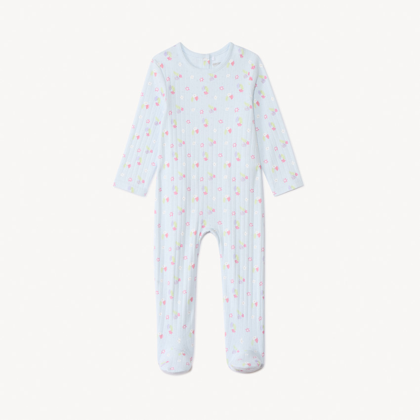 Set van pyjama + slabbetje met bloemen voor meisjes met verschillende openingen volgens de leeftijd 