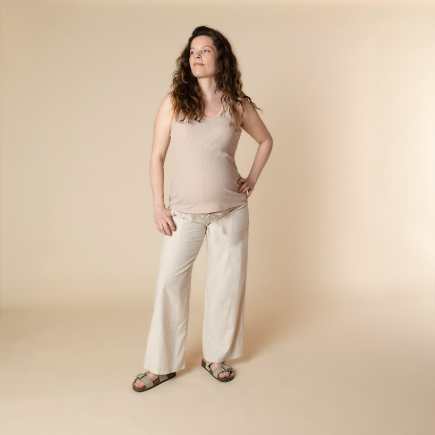 Débardeur uni effet côtelé pour femme 