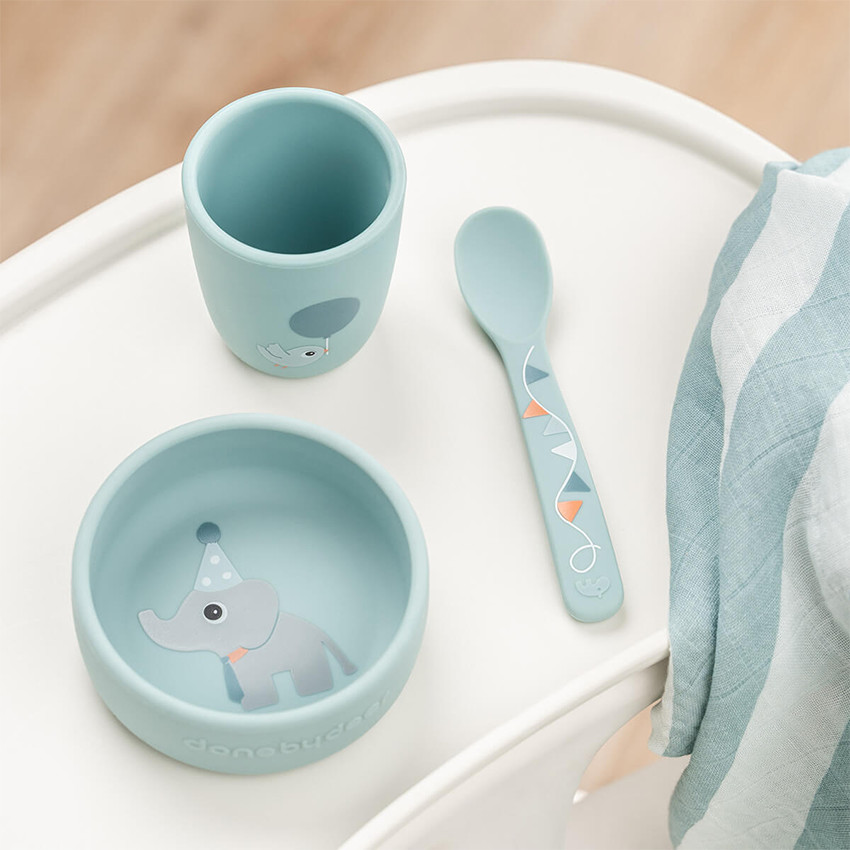 Eerste maaltijdset 3-delig Celebration Blauw 