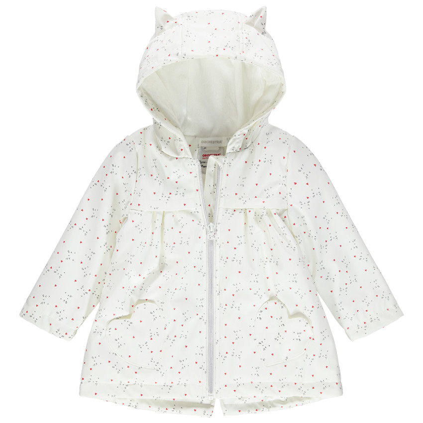 Parka doublée sherpa fine à imprimé graphique all-over 