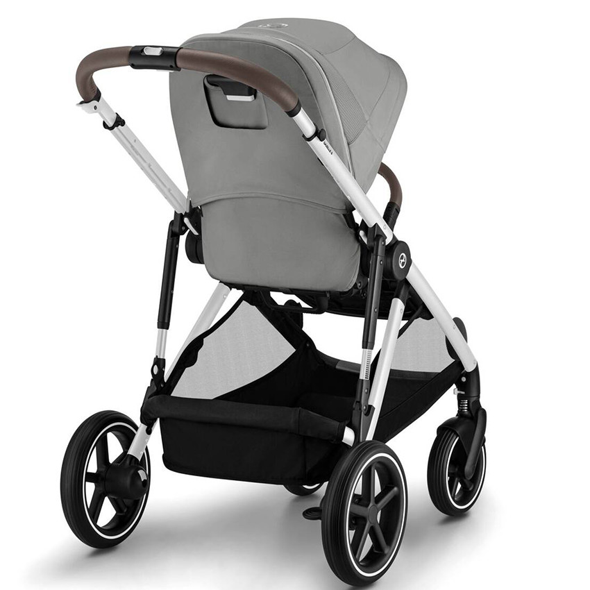 Poussette double avec panier Gazelle S silver/stone grey 