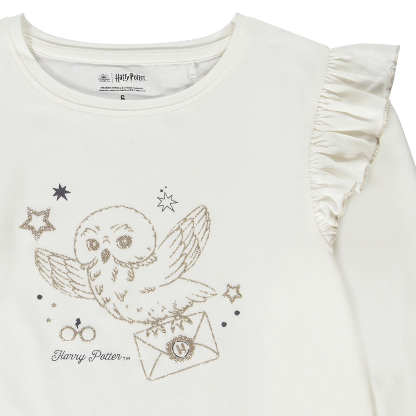 T-shirt met lange mouwen glitterprint Hedwige Warner voor meisjes 
