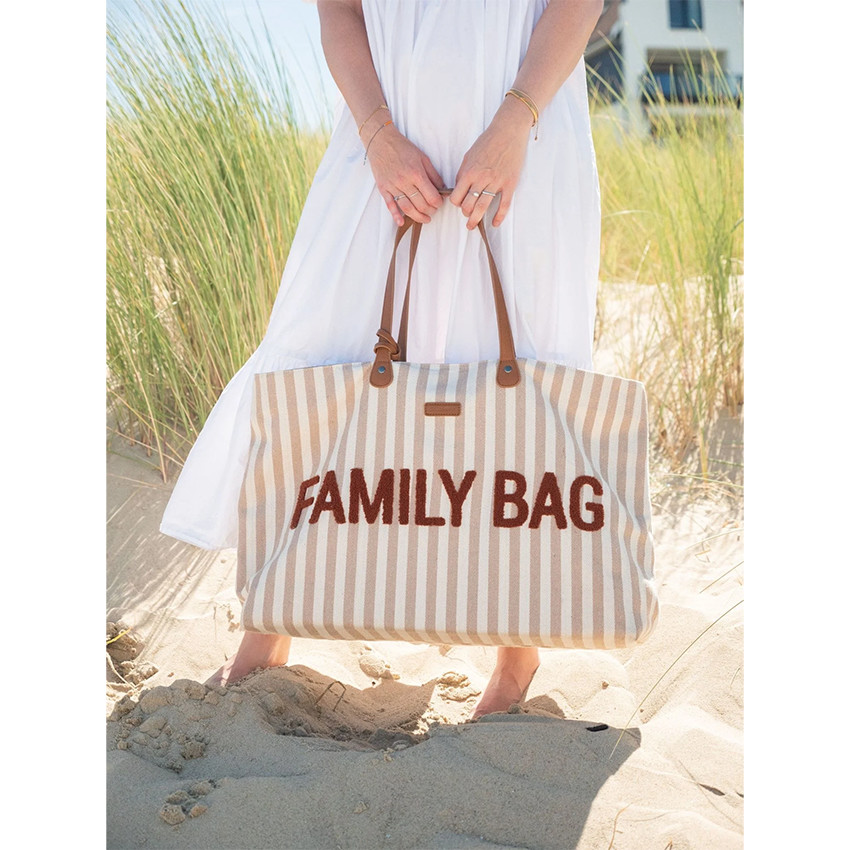 Luiertas Family Bag Stripes Nude Terracotta 