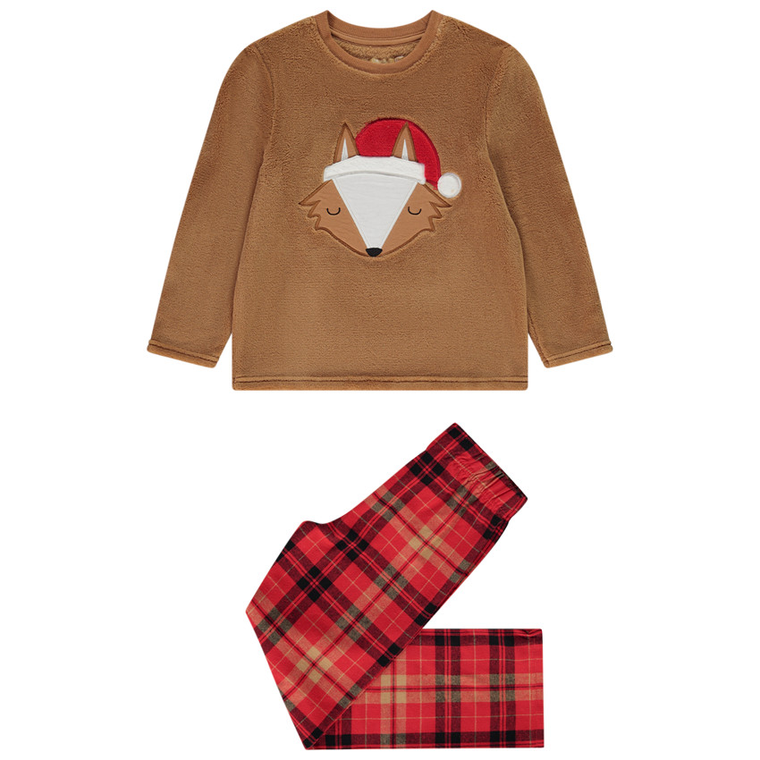 Pyjama 2-delig met kerst vos patch voor jongen 