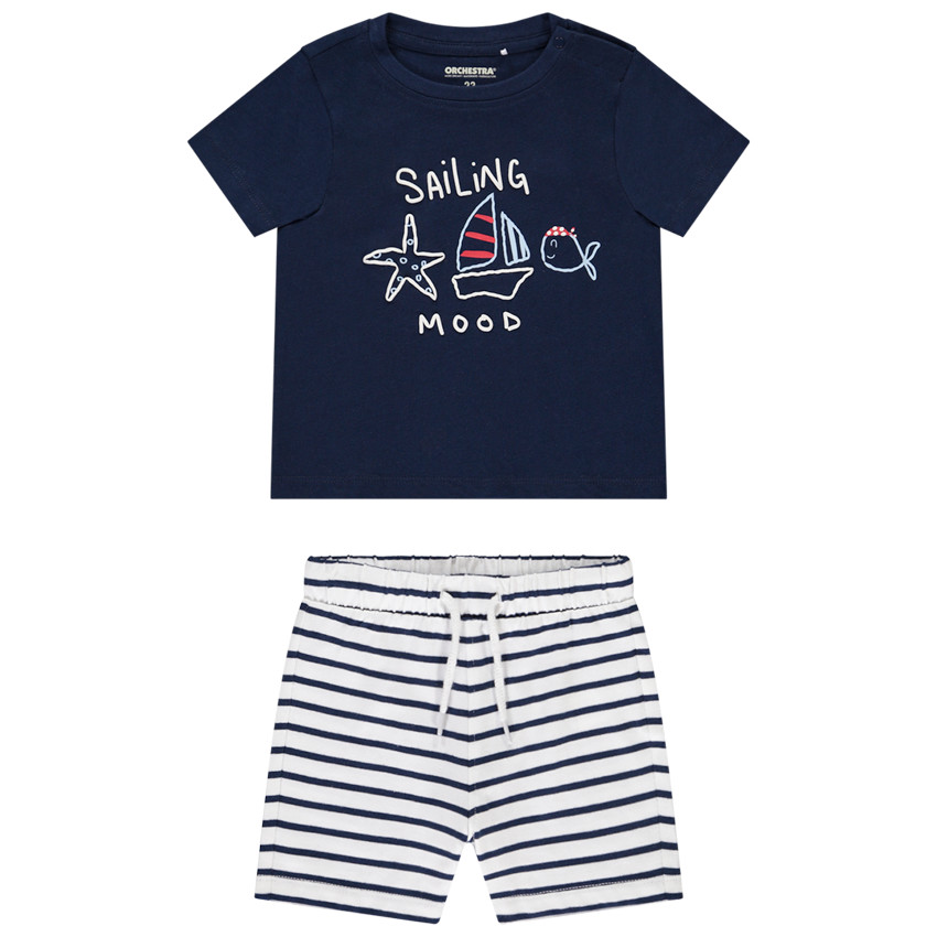 Ensemble 2 pièces à motifs marins pour bébé garçon 