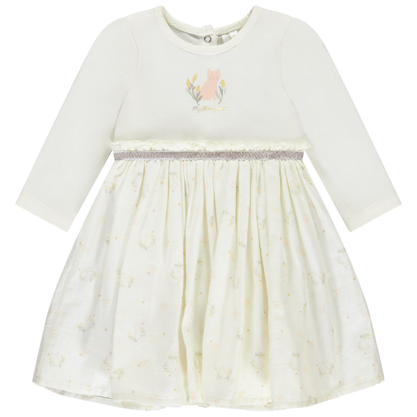 Jurk body met lange mouwen 2-in-1 effect voor meisjes 