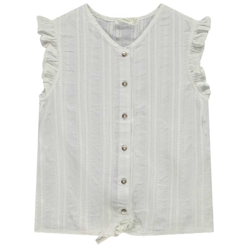 Korte mouwen blouse met volant en strik voor meisjes 
