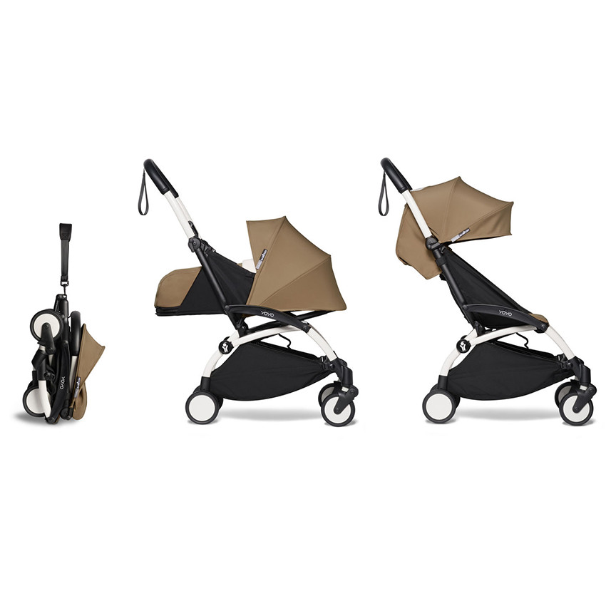 Poussette complète YOYO² nouveau pack 0+ et 6+ châssis blanc - Toffee 