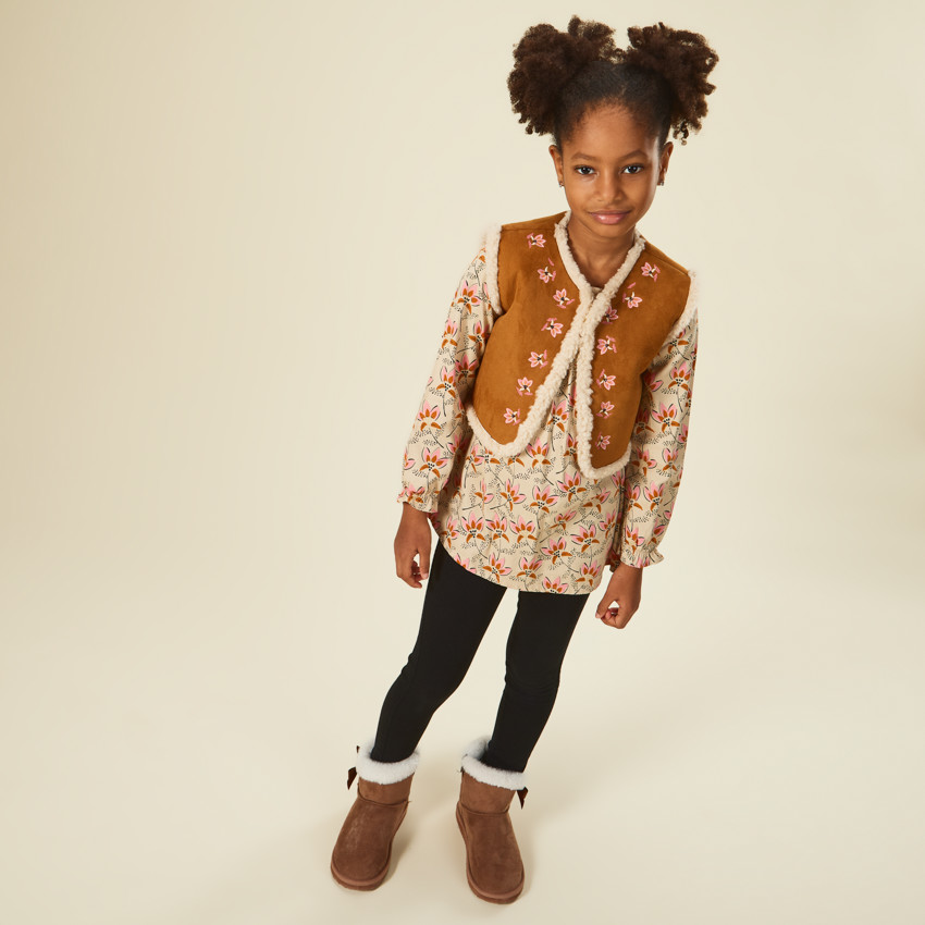 Tuniek lange mouwen met bloemenprint voor meisjes 