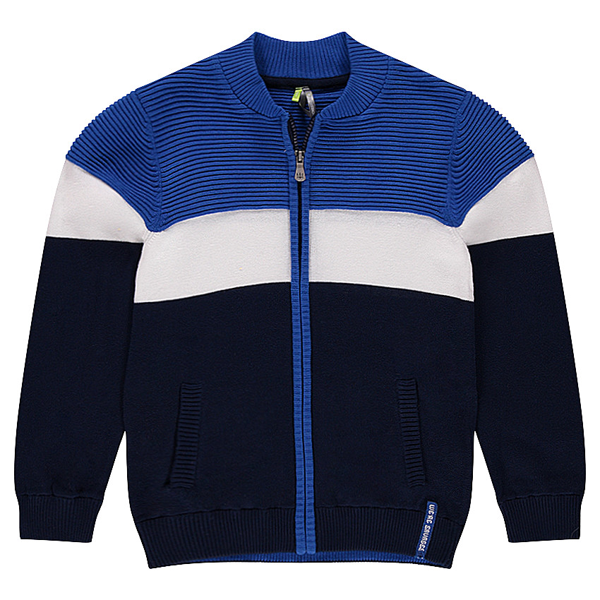 Gilet en tricot zippé tricolore 