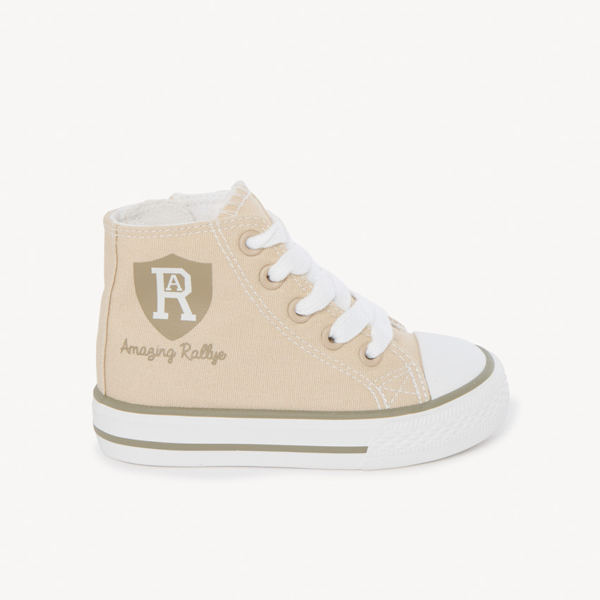 Hoge sneakers met rits in canvas met wapenprint voor babyjongen 